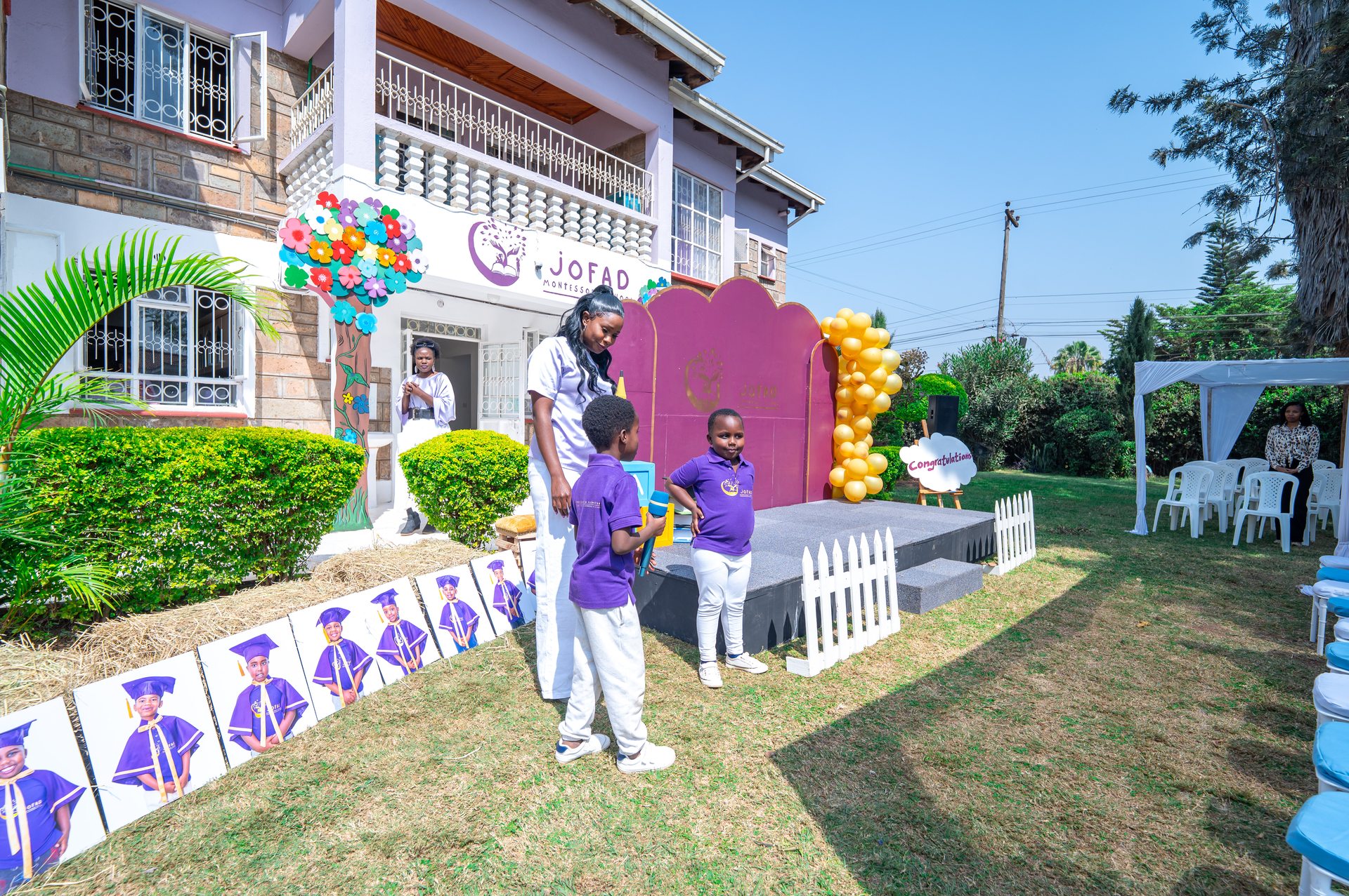 Jofad school grounds on graduation day
